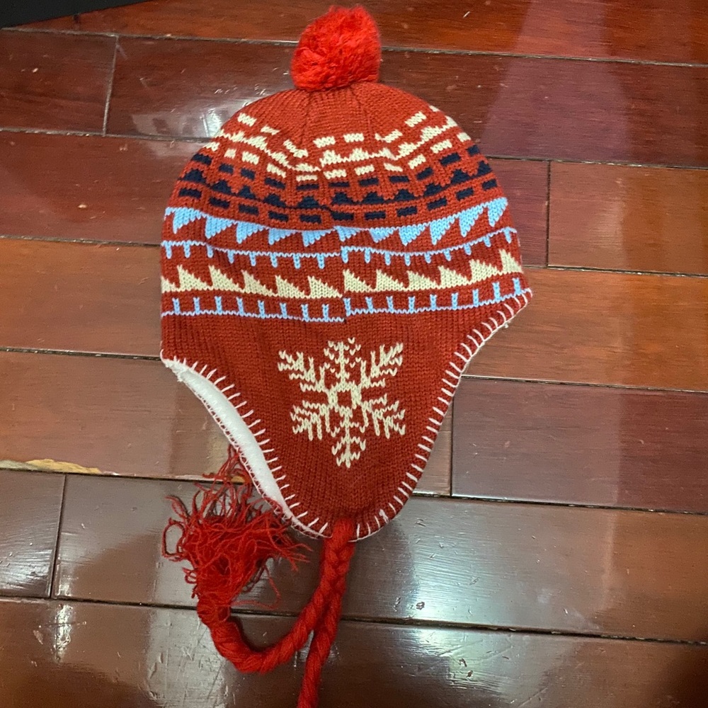 dark red y2k earflap winter hats